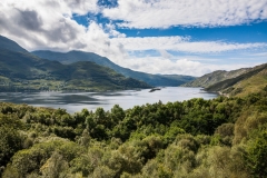 Highlands landscape in Scotland, UK. Taken during the Jacobite Train trip from Fort William to Mallaig.