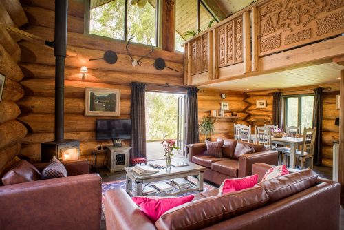 Interior of Buteo cabin at Eagle Brae