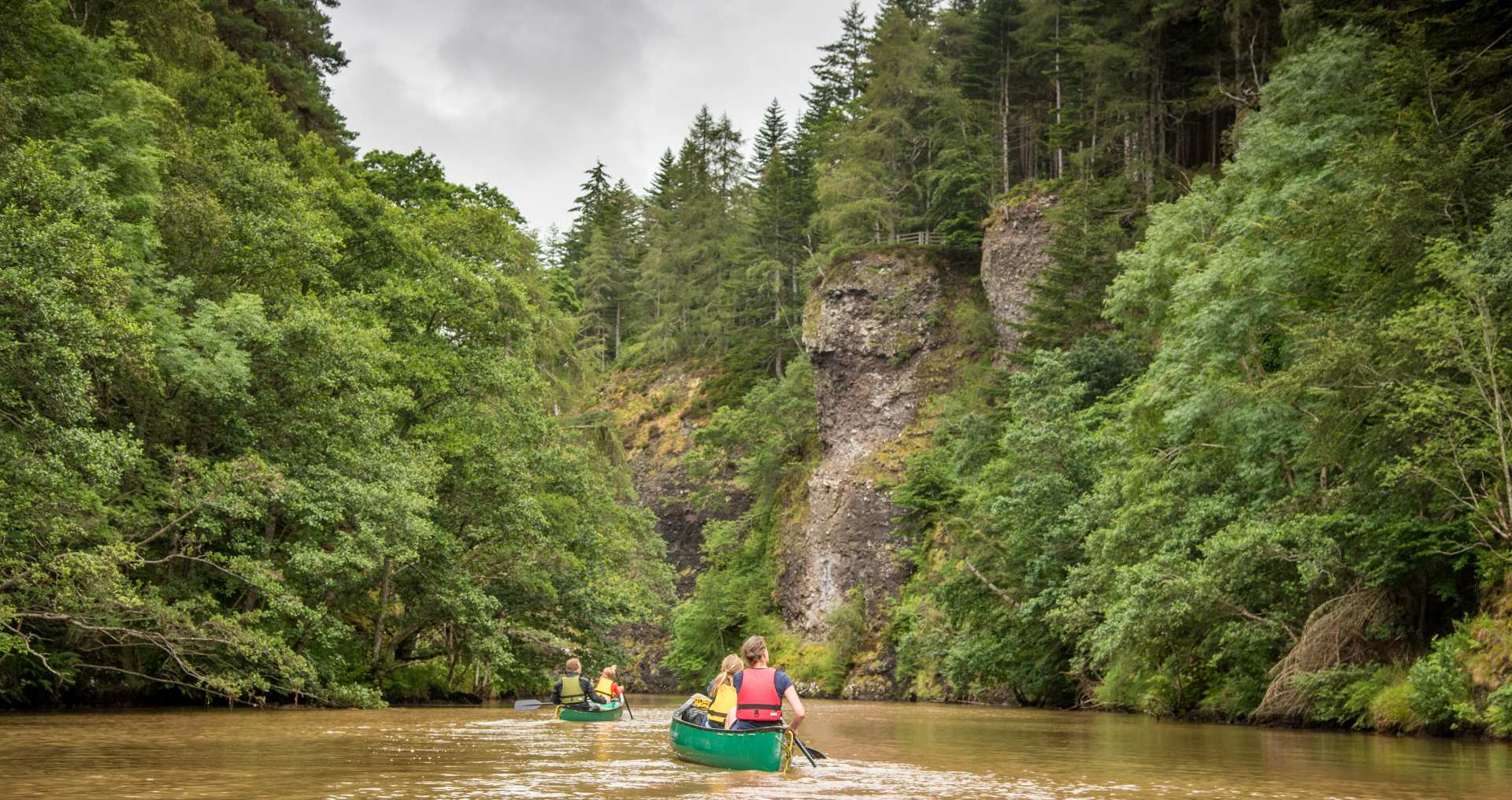 A family canoe the magcal Aigas Gorge