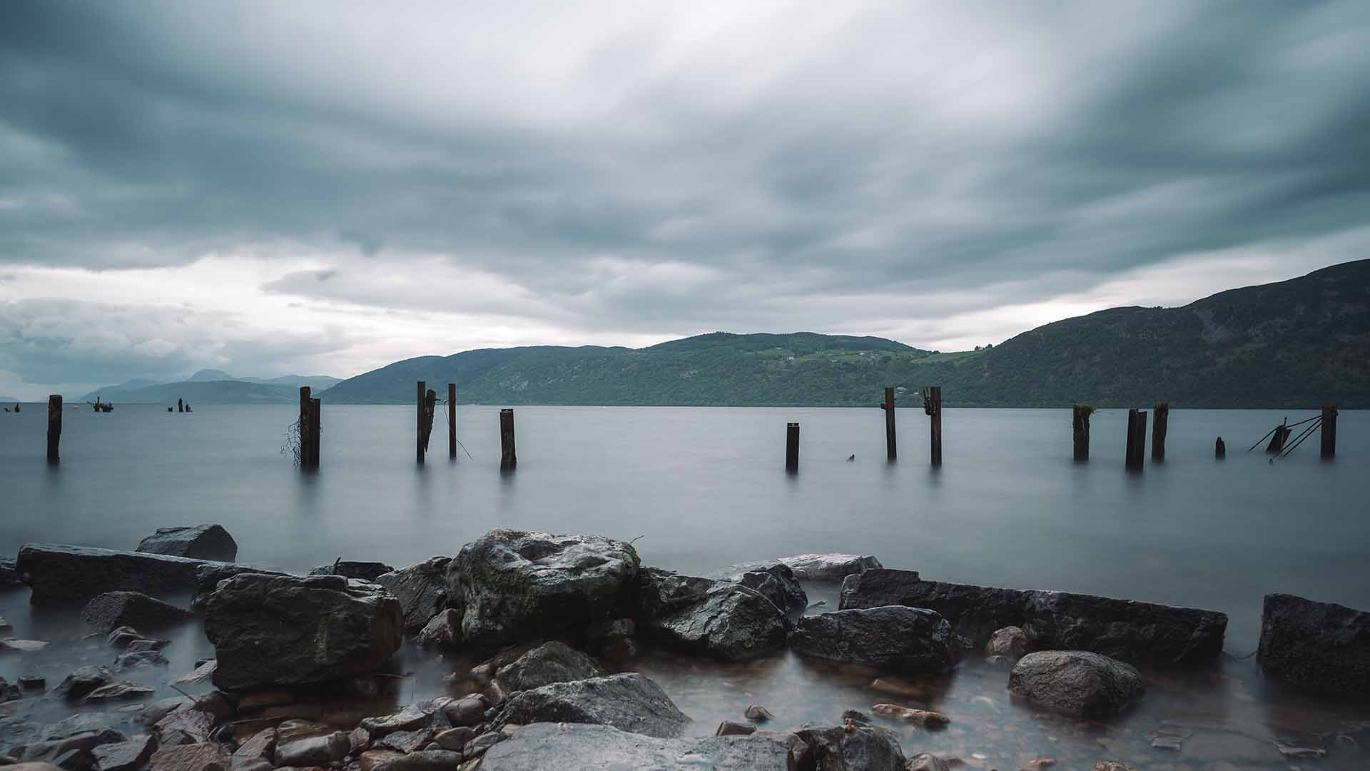 Dores Beach on a cloudy day