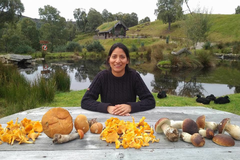 Pawana and a selection of foraged ingredients at Eagle Brae 