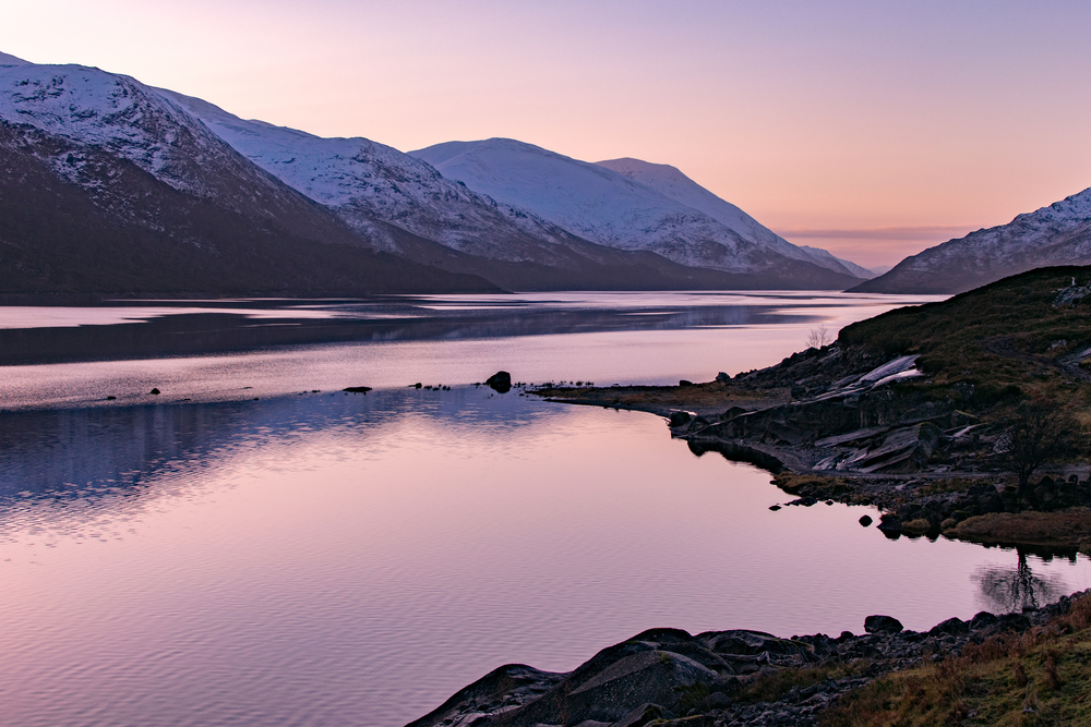 Evening sky at Loch Mullardoch, Glen Cannich, Strathglass, Highland