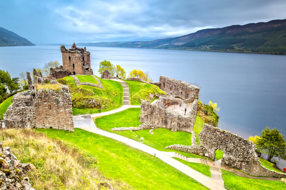 Urquhart Castle overlooking Loch Ness, Scottish Highlands