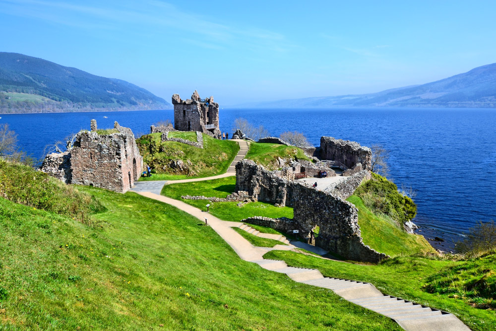 Urquhart Castle near Drumnadrochit, on the shores of Loch Ness