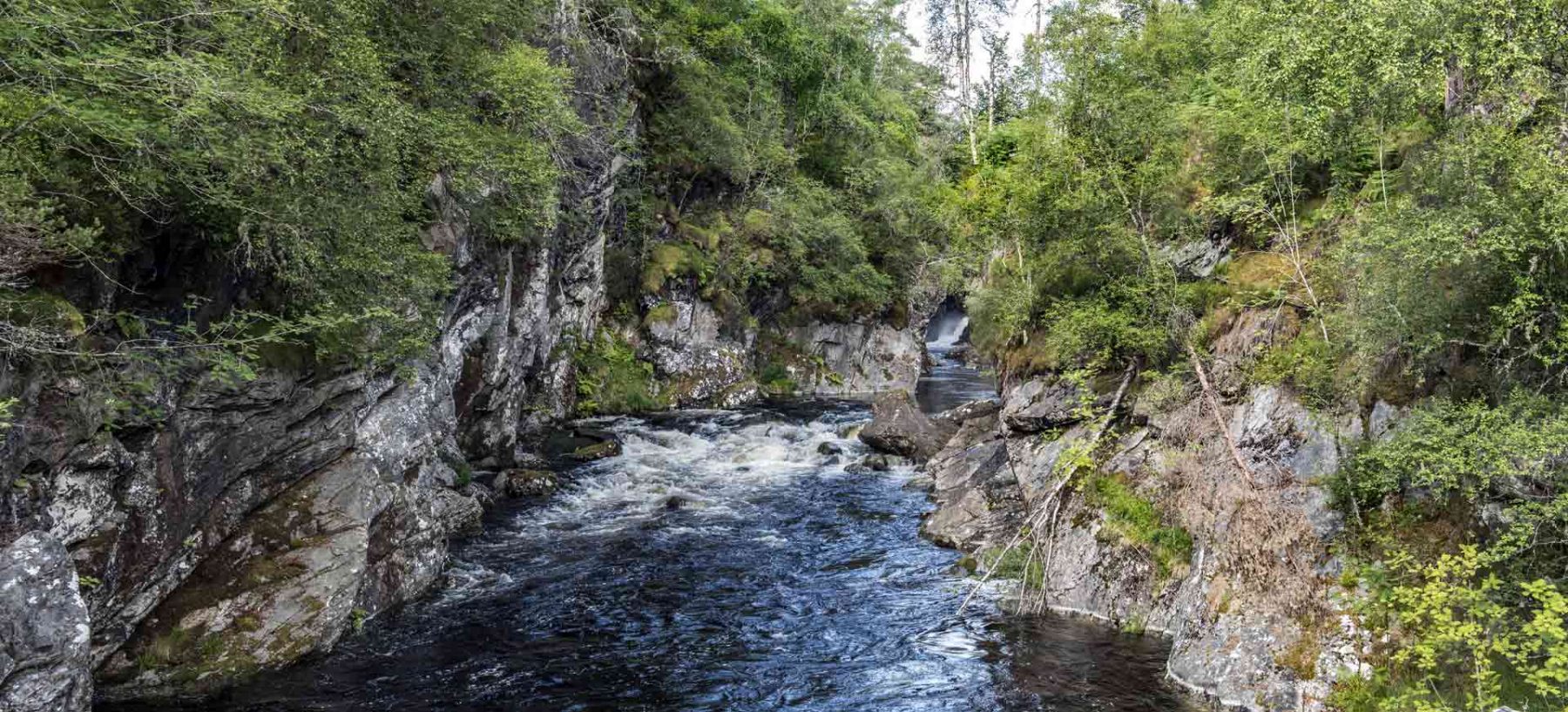 View up Dog Falls in Glen Affric Scotland