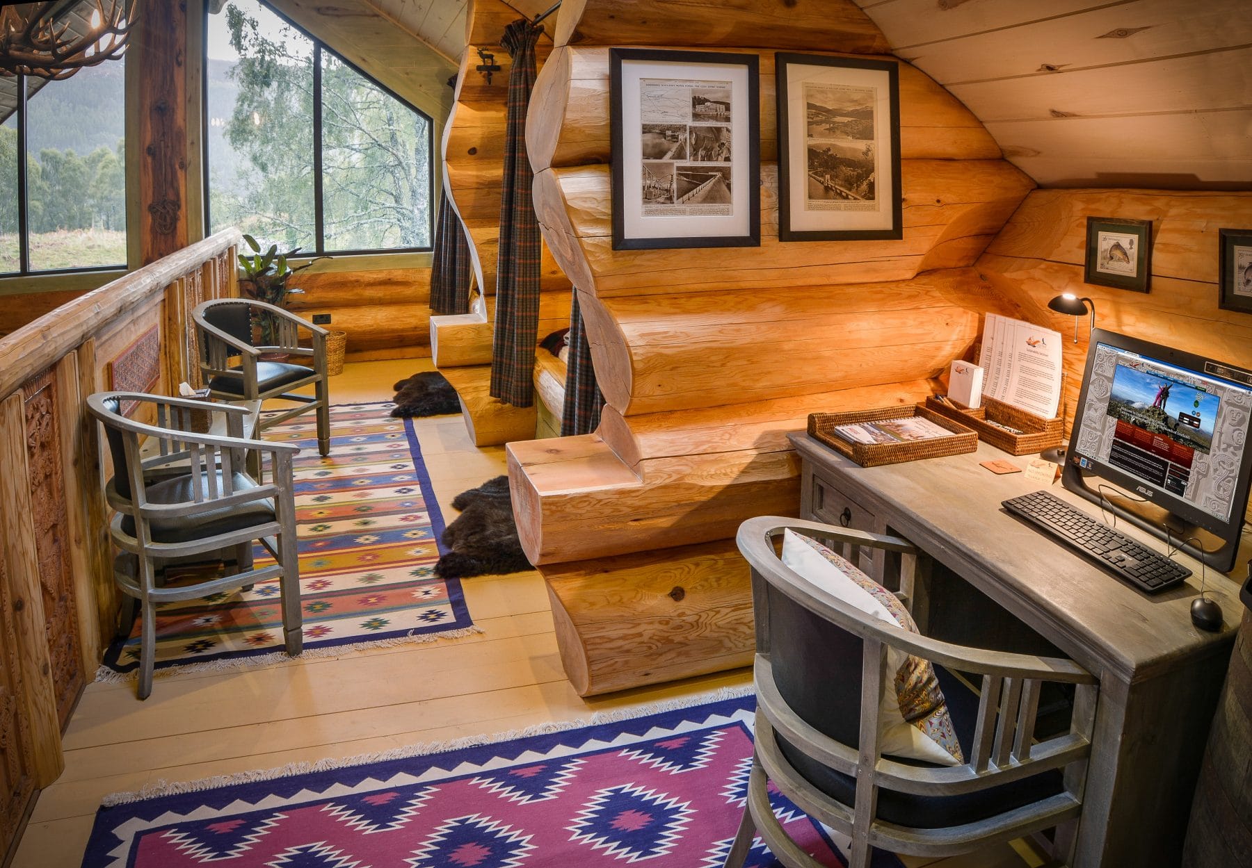Log cabin office services at Eagle brae