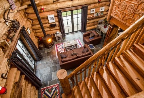 Living room in our Parus log cabin