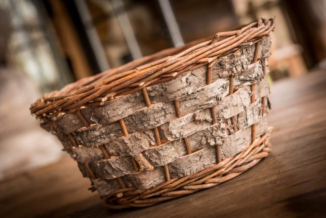 An Eagle Brae sustainable birch and willow storage basket