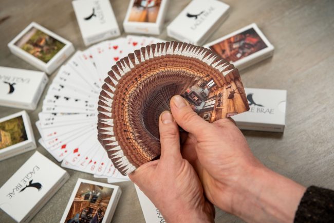A fan of EagleBrae playing cards