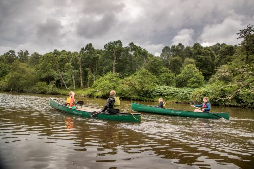 People kayaking