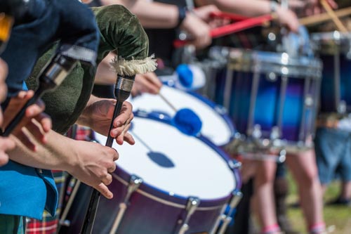 Traditional Scottish band at Highland Games