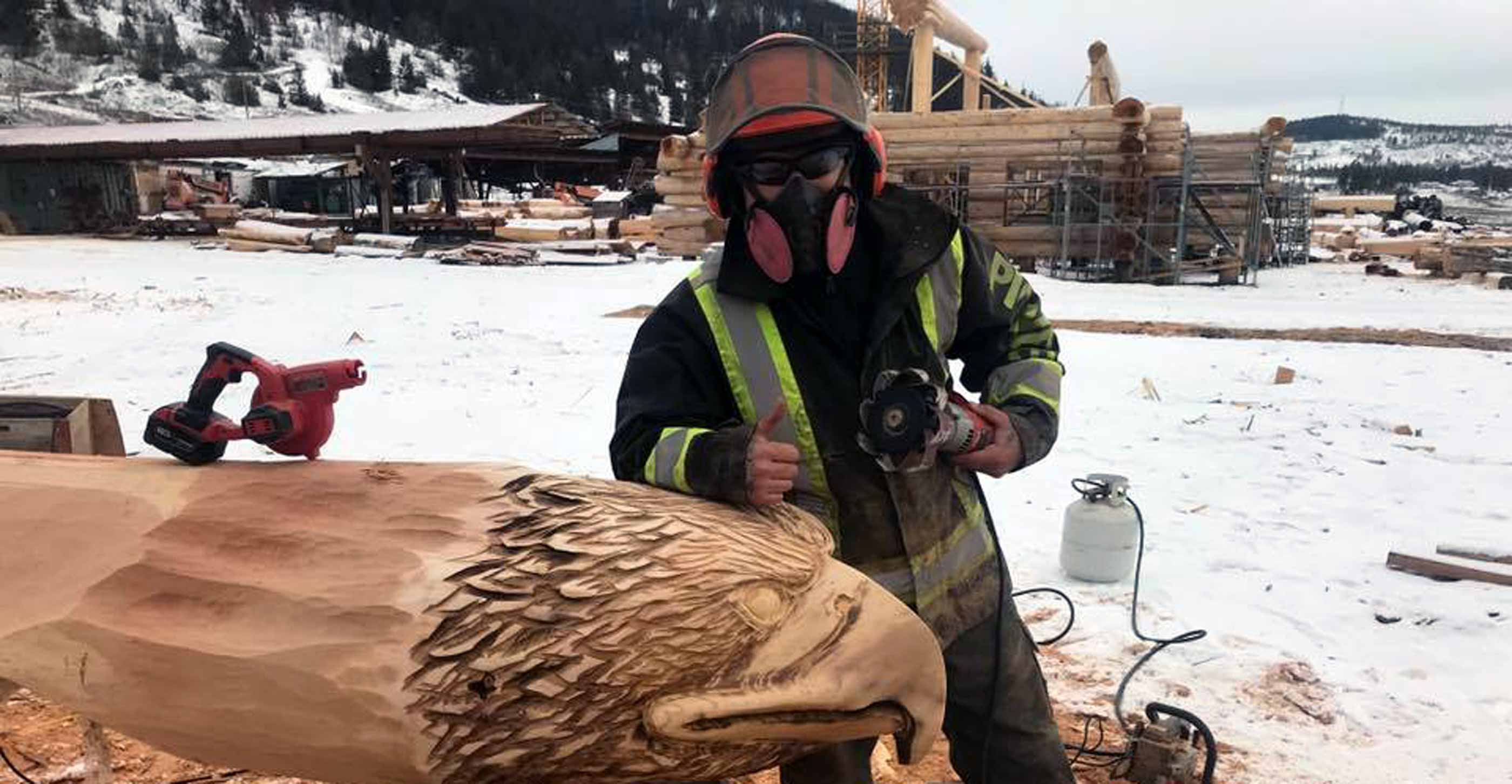 Log Cabins being crafted for Eagle Brae in British Columbia